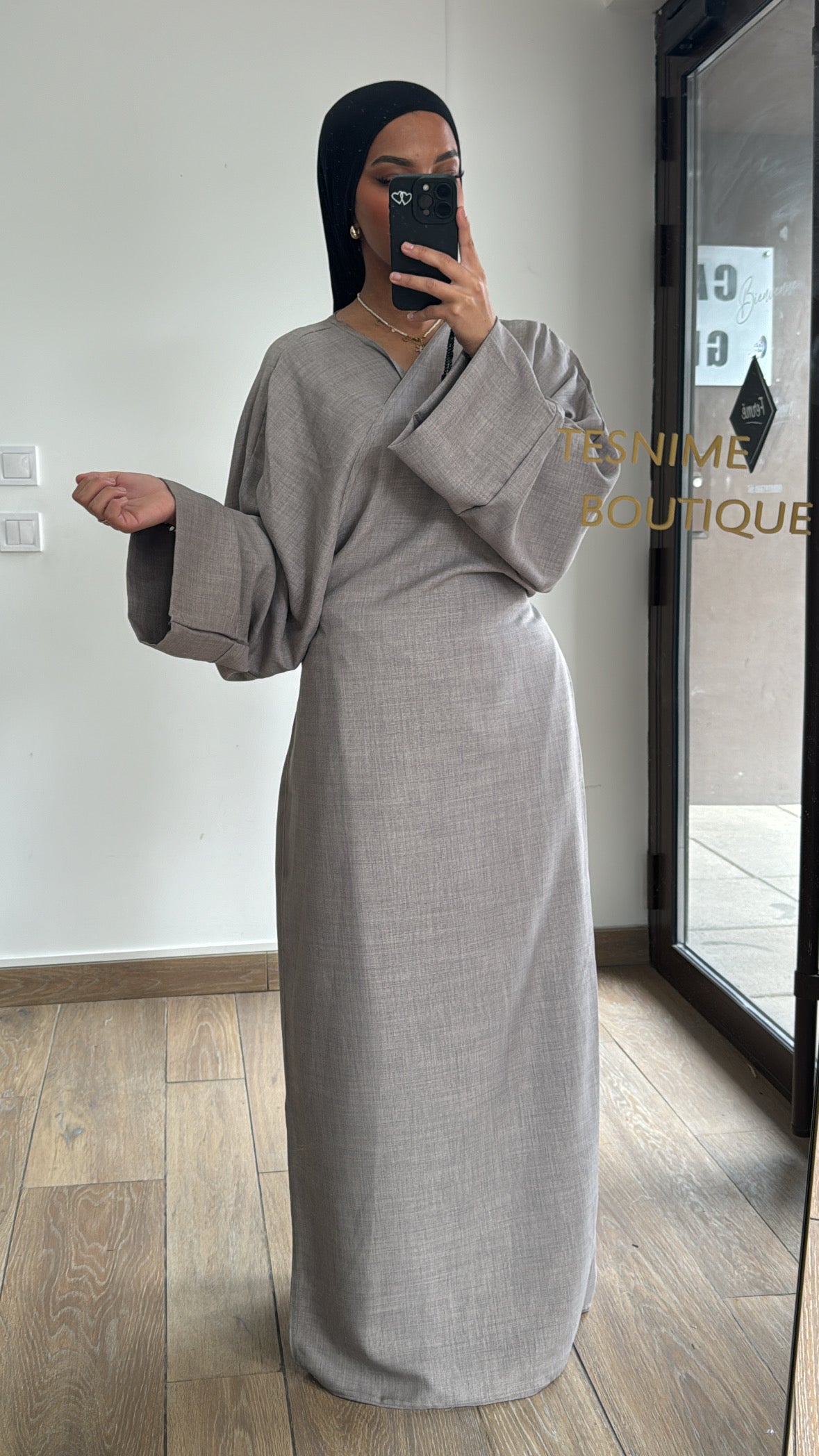 Robe Cache Coeur TAUPE