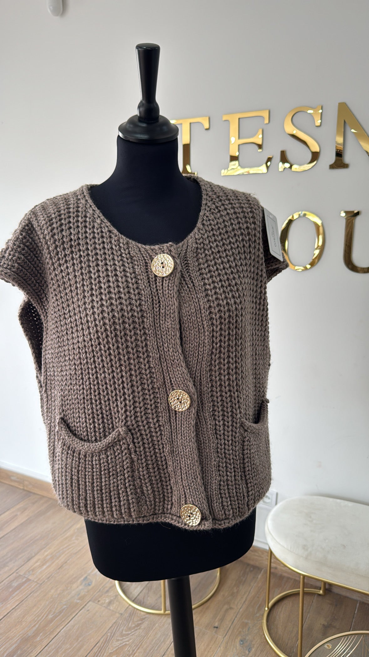 Gilet Maille Z TAUPE